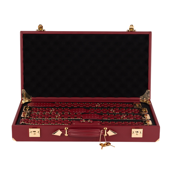 KEEN BOUND Signature Set in Burgundy or Obsidian Noir, case open with every piece in its recess